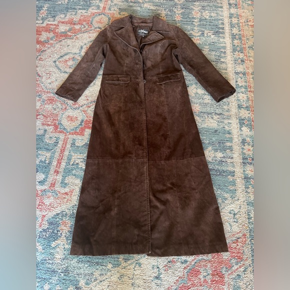 Wilsons Leather Jackets & Blazers - Vintage suede leather long coat trench
